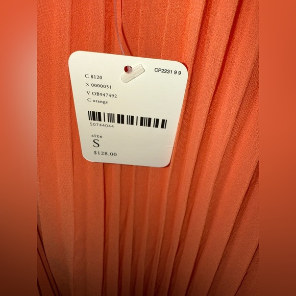 Free People ✨ Elegant Orange Pleated Skirt - Picture 5 of 6